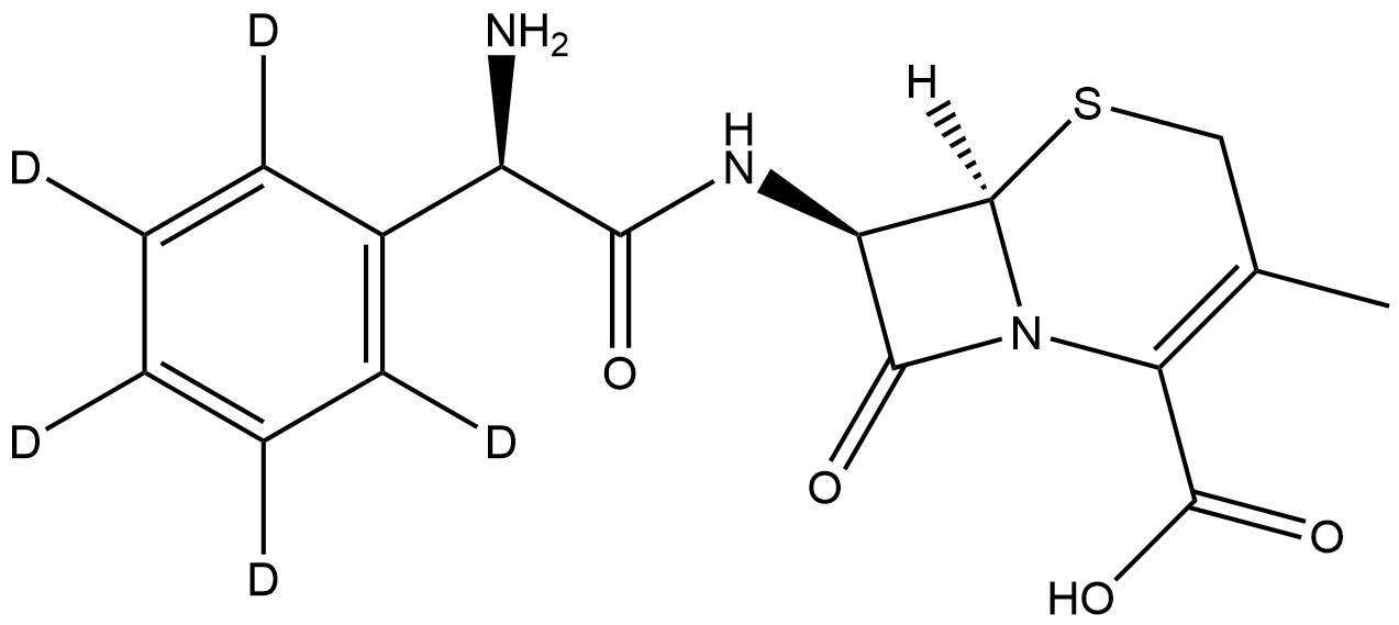 头孢氨苄-D5, 2101505-56-8, 结构式