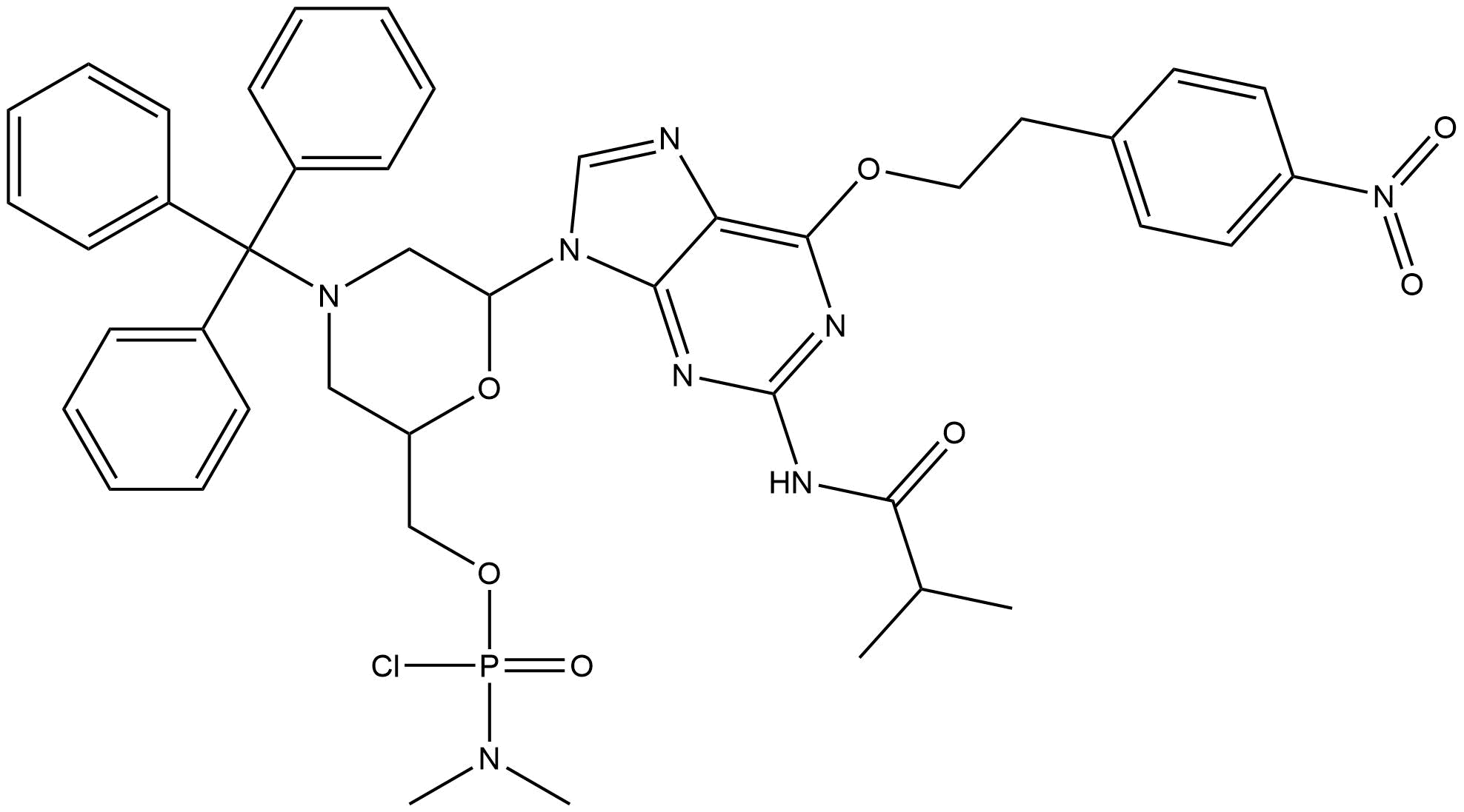 O(6)-NPE-Morpholino G(iBu) succinate, TEA salt Struktur