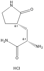 3-Pyrrolidinepropanamide, α-amino-2-oxo-, hydrochloride Struktur