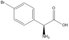 (S)-2-アミノ-2-(4-ブロモフェニル)酢酸 化学構造式