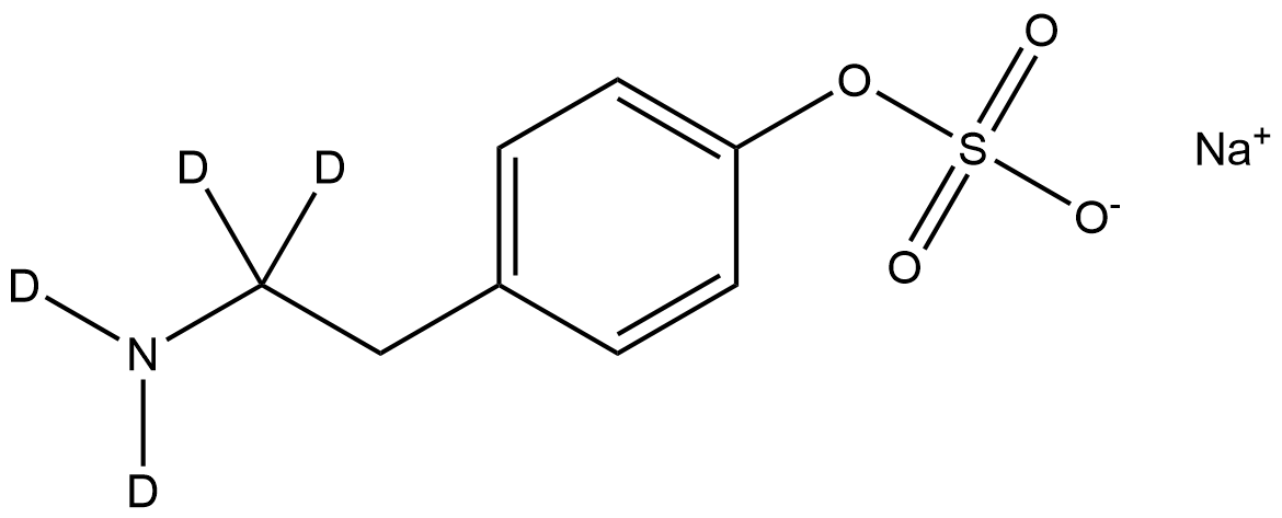Sodium tyramine-O-sulfate-d4 Struktur