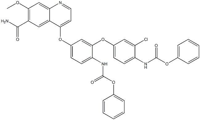 PHENYL (4-((6-CARBAMOYL-7-METHOXYQUINOLIN-4-YL)OXY)-2-(3-CHLORO-4-((PHENOXYCARBONYL)AMINO)PHENOXY)PH 结构式