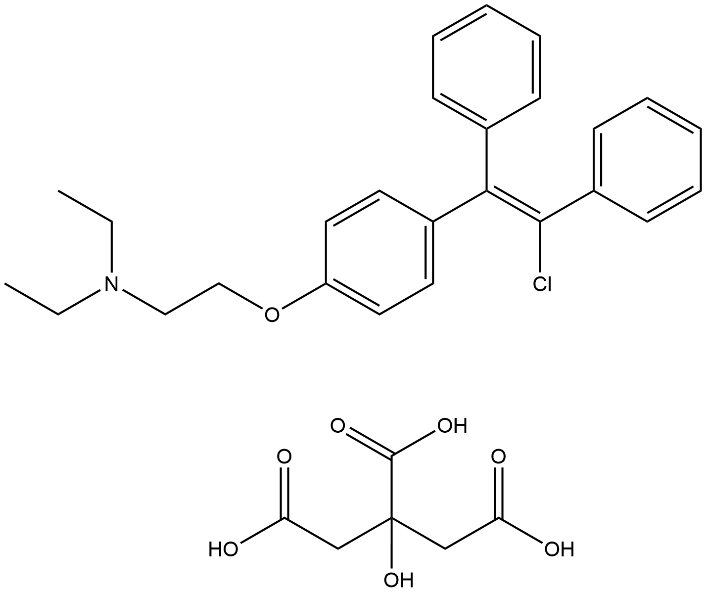 ZU 克罗米芬(顺式克罗米芬)柠檬酸盐 结构式