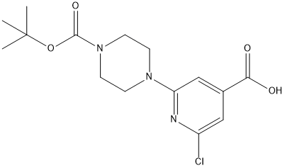 2-(4-(tert-butoxycarbonyl)piperazin-1-yl)-6-chloroisonicotinic acid Structure