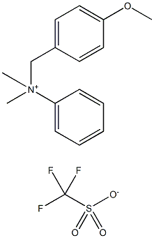 4-甲氧基-N,N-二甲基-N-苯基-苯乙铵三氟甲磺酸盐 结构式