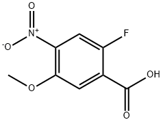 2-氟-5甲氧基-4-硝基苯甲酸, 1001345-80-7, 结构式