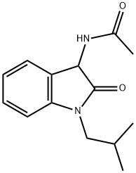 Acetamide,  N-[2,3-dihydro-1-(2-methylpropyl)-2-oxo-1H-indol-3-yl]- Structure