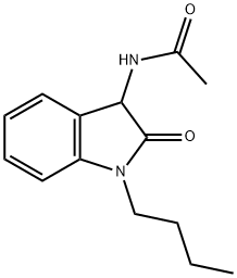 Acetamide,  N-(1-butyl-2,3-dihydro-2-oxo-1H-indol-3-yl)- Structure