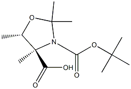 (4R,5S)-2,2,5-三甲基恶唑烷-3,4-二甲酸3-叔丁基4-甲酯 结构式