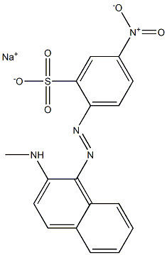 Benzenesulfonic acid, 2-[[2-(methylamino)-1-naphthalenyl]azo]-5-nitro-, monosodium salt,10142-24-2,结构式