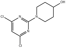 2-(4-Hydroxy-piperidin-1-yl)-4,6-dichloropyrimidine,1017781-93-9,结构式