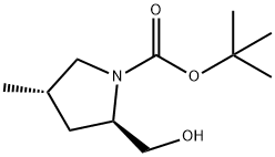 tert-butyl (2R,4S)-2-(hydroxymethyl)-4-methylpyrrolidine-1-carboxylate 结构式