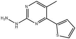 2-hydrazino-5-methyl-4-(2-thienyl)pyrimidine Struktur