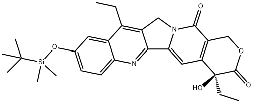 (4S)-9-[[(1,1-Dimethylethyl)dimethylsilyl]oxy]-4,11-diethyl-4-hydroxy-1H-pyrano[3',4':6,7]indolizino[1,2-b]quinoline-3,14(4H,12H)-dione,1023758-14-6,结构式