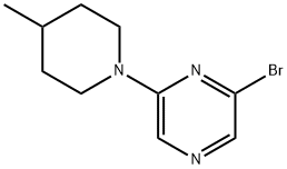 2-Bromo-6-(4-methylpiperidino)pyrazine, 1027512-73-7, 结构式