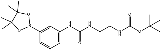 N-[2-[[[[3-(4,4,5,5-四甲基-1,3,2-二氧杂硼杂环戊烷-2-基)苯基]氨基]羰基]氨基]乙基]氨基甲酸叔丁酯, 1036990-28-9, 结构式