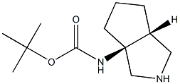 tert-butyl ((3aS,6aR)-hexahydrocyclopenta[c]pyrrol-3a(1H)-yl)carbamate Struktur