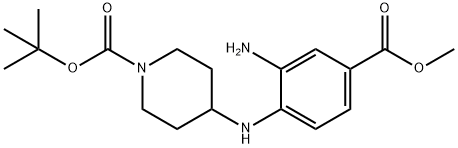 叔丁基4-[2-氨基-4-(甲氧基羰基)-苯氨基]哌啶-1-羧酸盐, 1037833-90-1, 结构式