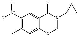 3-cyclopropyl-7-methyl-6-nitro-2H-benzo[e][1,3]oxazin-4(3H)-one,1038984-34-7,结构式