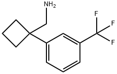(1-(3-(trifluoromethyl)phenyl)cyclobutyl)methanamine hydrochloride, 1039932-76-7, 结构式