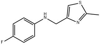4-氟-N-[(2-甲基-1,3-噻唑-4-基)甲基]苯胺, 1042790-42-0, 结构式
