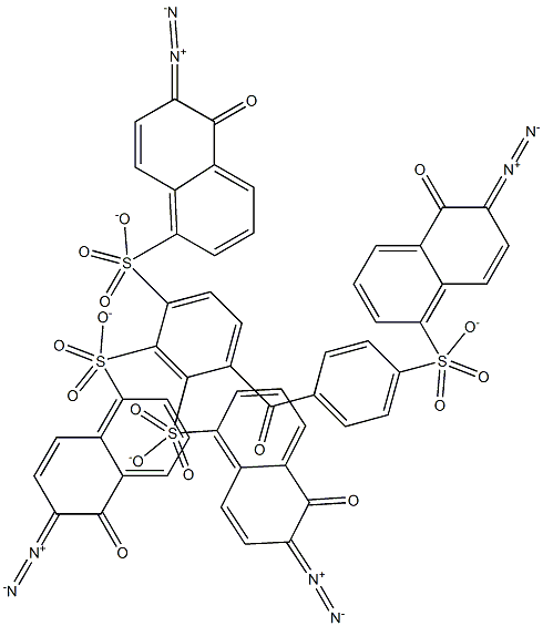 2,3,4,4'-四(6-重氮-5,6-二氢-5-氧代-1-萘基磺酸)二苯甲酮 结构式