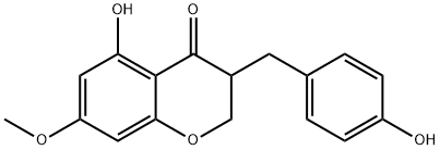 4H-1-Benzopyran-4-one,2,3-dihydro-5-hydroxy-3-[(4-hydroxyphenyl)methyl]-7-methoxy-, 108001-32-7, 结构式