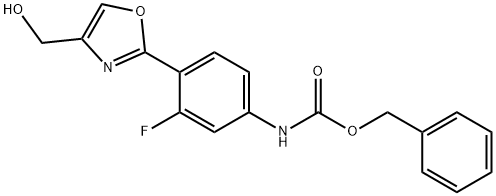 benzyl (3-fluoro-4-(4-(hydroxymethyl)oxazol-2-yl)phenyl)carbamate Struktur