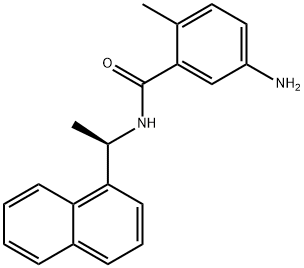 5-Amino-2-methyl-N-(1R-naphthalen-1-yl-ethyl)benzamide 结构式