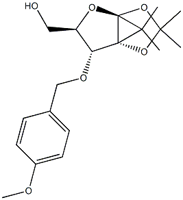 1,2-Di-O-iso propylidene-3-O-(4-methoxybenzyl)-alpha-D-ribofuranose Structure