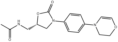 (S)-N-((3-(4-(2,3-dihydro-4H-1,4-oxazin-4-yl)-3-fluorophenyl)-2-oxooxazolidin-5-yl)methyl)acetamide Struktur