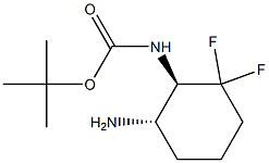 tert-butyl ((1R,6S)-6-amino-2,2-difluorocyclohexyl)carbamate Structure