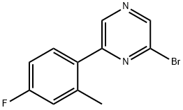 2-Bromo-6-(4-fluoro-2-methylphenyl)pyrazine 结构式
