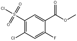 methyl 4-chloro-5-(chlorosulfonyl)-2-fluorobenzoate Struktur