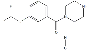 1-[3-(DIFLUOROMETHOXY)BENZOYL]PIPERAZINE HYDROCHLORIDE, 1172544-16-9, 结构式