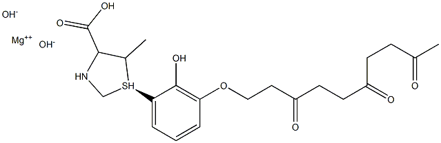 (S)-4, 5-Dihydro-2-[2-hydroxy-3-(3, 6, 9-trioxydecyloxy)phenyl]-4-methyl-4-thiazolecarboxylate magnesium hydroxide Structure