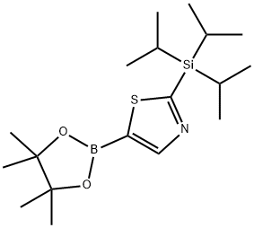 2-(triisopropylsilyl)-5-(4,4,5,5-tetramethyl-1,3,2-dioxaborolan-2-yl)thiazole 结构式