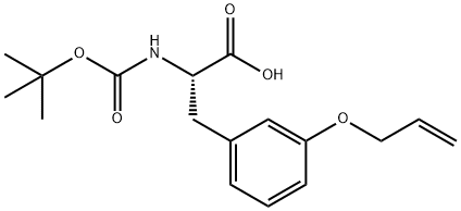 (S)-3-(3-(アリルオキシ)フェニル)-2-((TERT-ブチルトキシカルボニル)アミノ)プロパン酸 化学構造式