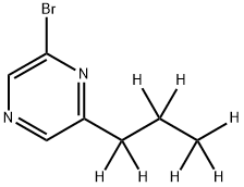 2-Bromo-6-(n-propyl-d7)-pyrazine 结构式
