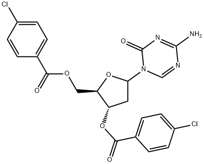 4-Amino-1-[3,5-bis-O-(4-chlorobenzoyl)-2-deoxy-D-erythro-pentofuranosyl]-1,3,5-triazin-2(1H)-one Structure
