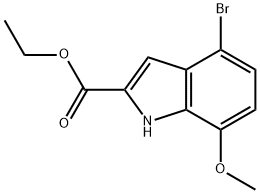 1H-Indole-2-carboxylic acid, 4-bromo-7-methoxy-, ethyl ester,119647-77-7,结构式