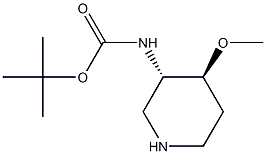 tert-butyl N-[trans-4-methoxypiperidin-3-yl]carbamate Struktur