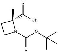 (R)-1-(TERT-BUTOXYCARBONYL)-2-METHYLAZETIDINE-2-CARBOXYLIC ACID, 1198339-37-5, 结构式