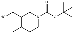 3-(羟甲基)-4-甲基哌啶-1-羧酸叔丁酯, 1201187-00-9, 结构式