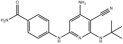 4-[[4-Amino-5-cyano-6-[(1,1-dimethylethyl)amino]-2-pyridinyl]amino]benzamide Struktur