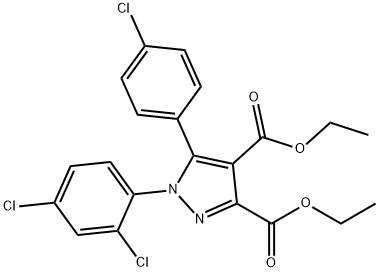 5-(4-Chloro-phenyl)-1-(2,4-dichloro-phenyl)-1H-pyrazole-3,4-dicarboxylic acid diethyl ester Structure