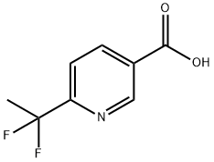 6-(1,1-二氟乙基)吡啶-3-羧酸, 1211515-90-0, 结构式