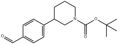 tert-butyl 3-(4-formylphenyl)piperidine-1-carboxylate Struktur