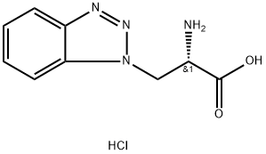 (2S)-2-アミノ-3-(1H-1,2,3-ベンゾトリアゾール-1-イル)プロパン酸塩酸塩 化学構造式