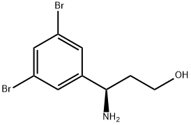 (3R)-3-AMINO-3-(3,5-DIBROMOPHENYL)PROPAN-1-OL 结构式